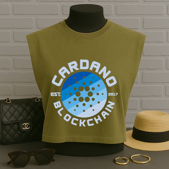 Cardano Blockchain Cryptocurrency Est 2017 Garment-Dyed Women's Muscle Tee