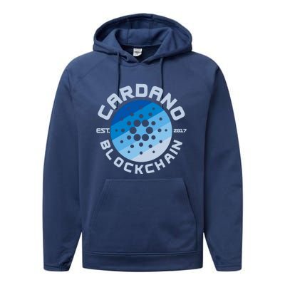 Cardano Blockchain Cryptocurrency Est 2017 Performance Fleece Hoodie