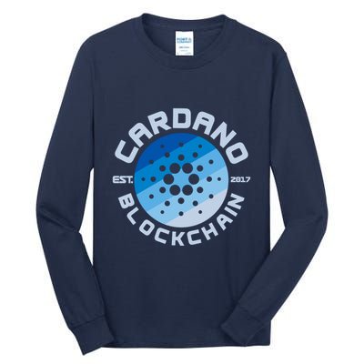 Cardano Blockchain Cryptocurrency Est 2017 Tall Long Sleeve T-Shirt