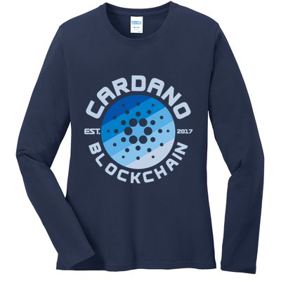 Cardano Blockchain Cryptocurrency Est 2017 Ladies Long Sleeve Shirt