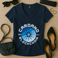 Cardano Blockchain Cryptocurrency Est 2017 Women's V-Neck T-Shirt