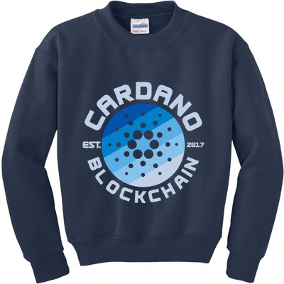 Cardano Blockchain Cryptocurrency Est 2017 Kids Sweatshirt