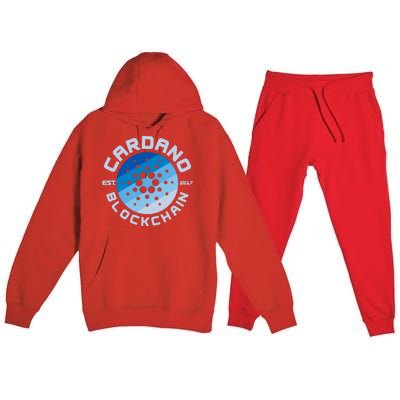 Cardano Blockchain Cryptocurrency Est 2017 Premium Hooded Sweatsuit Set