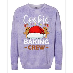 Cookie Baking Crew Christmas Pajama Gingerbread Santa Hat Colorblast Crewneck Sweatshirt