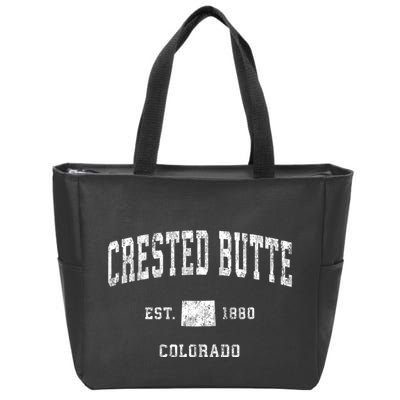 Crested Butte Colorado Co Vintage Sports Zip Tote Bag