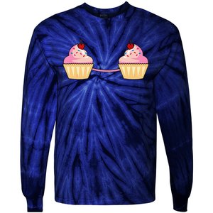 Cupcake Bra Costume Cute Easy Food Halloween Gift Tie-Dye Long Sleeve Shirt