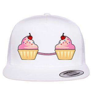 Cupcake Bra Costume Cute Easy Food Halloween Gift Flat Bill Trucker Hat