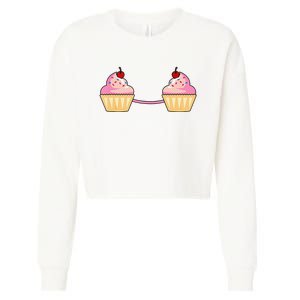 Cupcake Bra Costume Cute Easy Food Halloween Gift Cropped Pullover Crew