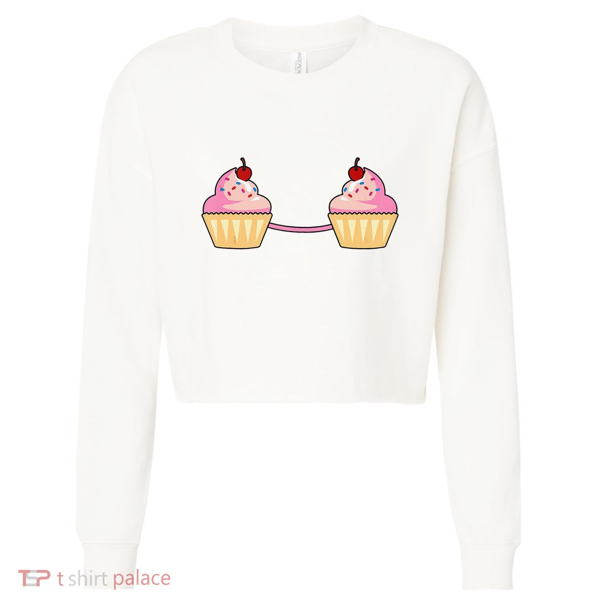 Cupcake Bra Costume Cute Easy Food Halloween Gift Cropped Pullover Crew