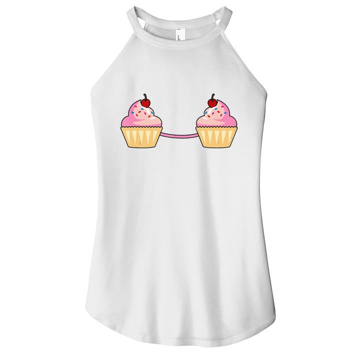 Cupcake Bra Costume Cute Easy Food Halloween Gift Women's Perfect Tri Rocker Tank
