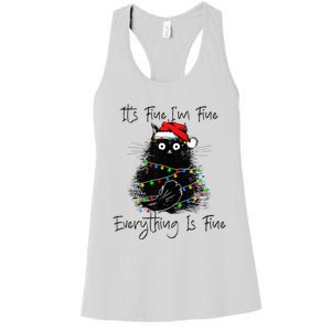 Christmas Black Cat  Embrace the Chaos  Women's Racerback Tank