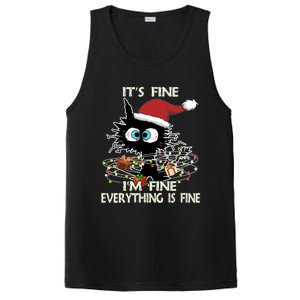 Christmas Black Cat ItS Fine IM Fine Everything Is Fine Great Gift PosiCharge Competitor Tank