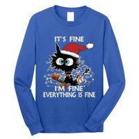 Christmas Black Cat ItS Fine IM Fine Everything Is Fine Great Gift Long Sleeve Shirt