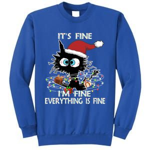 Christmas Black Cat ItS Fine IM Fine Everything Is Fine Great Gift Sweatshirt