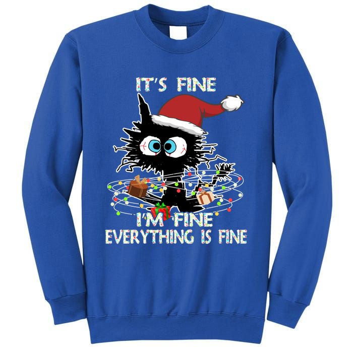 Christmas Black Cat ItS Fine IM Fine Everything Is Fine Great Gift Sweatshirt