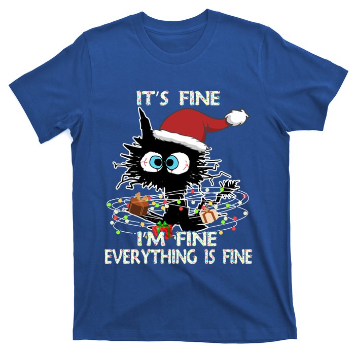 Christmas Black Cat ItS Fine IM Fine Everything Is Fine Great Gift T-Shirt