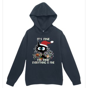 Christmas Black Cat ItS Fine IM Fine Everything Is Fine Great Gift Urban Pullover Hoodie