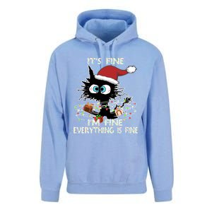 Christmas Black Cat ItS Fine IM Fine Everything Is Fine Great Gift Unisex Surf Hoodie