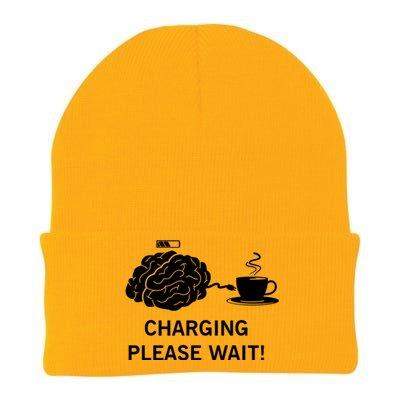 Charging Brain Coffee Knit Cap Winter Beanie