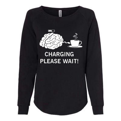 Charging Brain Coffee Womens California Wash Sweatshirt