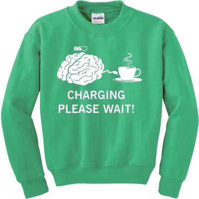 Charging Brain Coffee Kids Sweatshirt