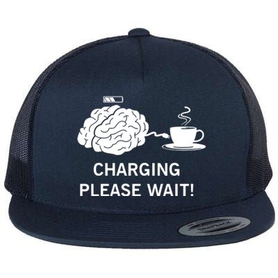 Charging Brain Coffee Flat Bill Trucker Hat