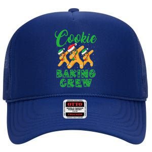 Cookie Baking Crew Dabbing Gingerbread Funny Christmas Hats High Crown Mesh Back Trucker Hat