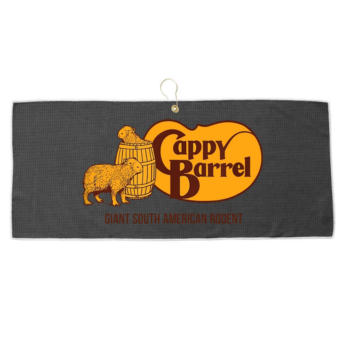 Cappy Barrel Capybara Campaign Store Large Microfiber Waffle Golf Towel