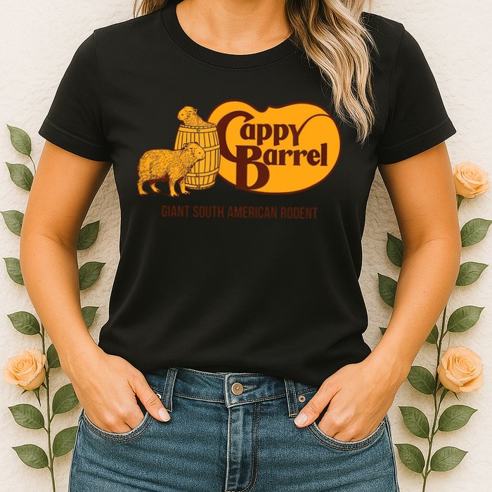 Cappy Barrel Capybara Campaign Store Womens T-Shirt