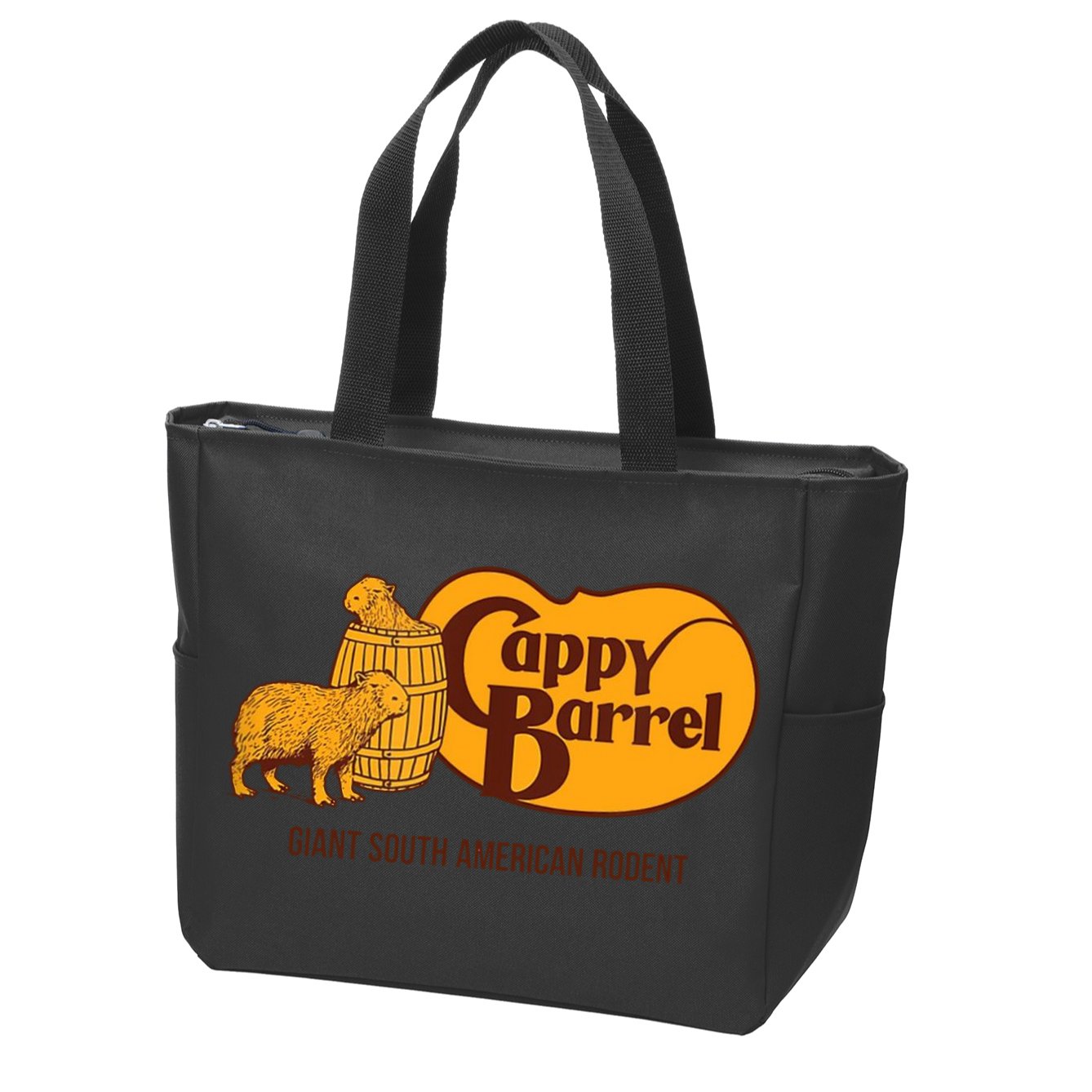 Cappy Barrel Capybara Campaign Store Zip Tote Bag