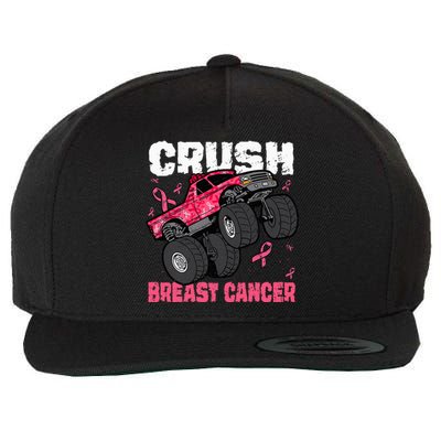 Crush Breast Cancer Monster Truck Wool Snapback Cap