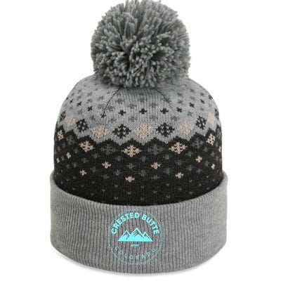 Crested Butte Colorado Mountain Town Elevated Co Skiing Gift The Baniff Cuffed Pom Beanie