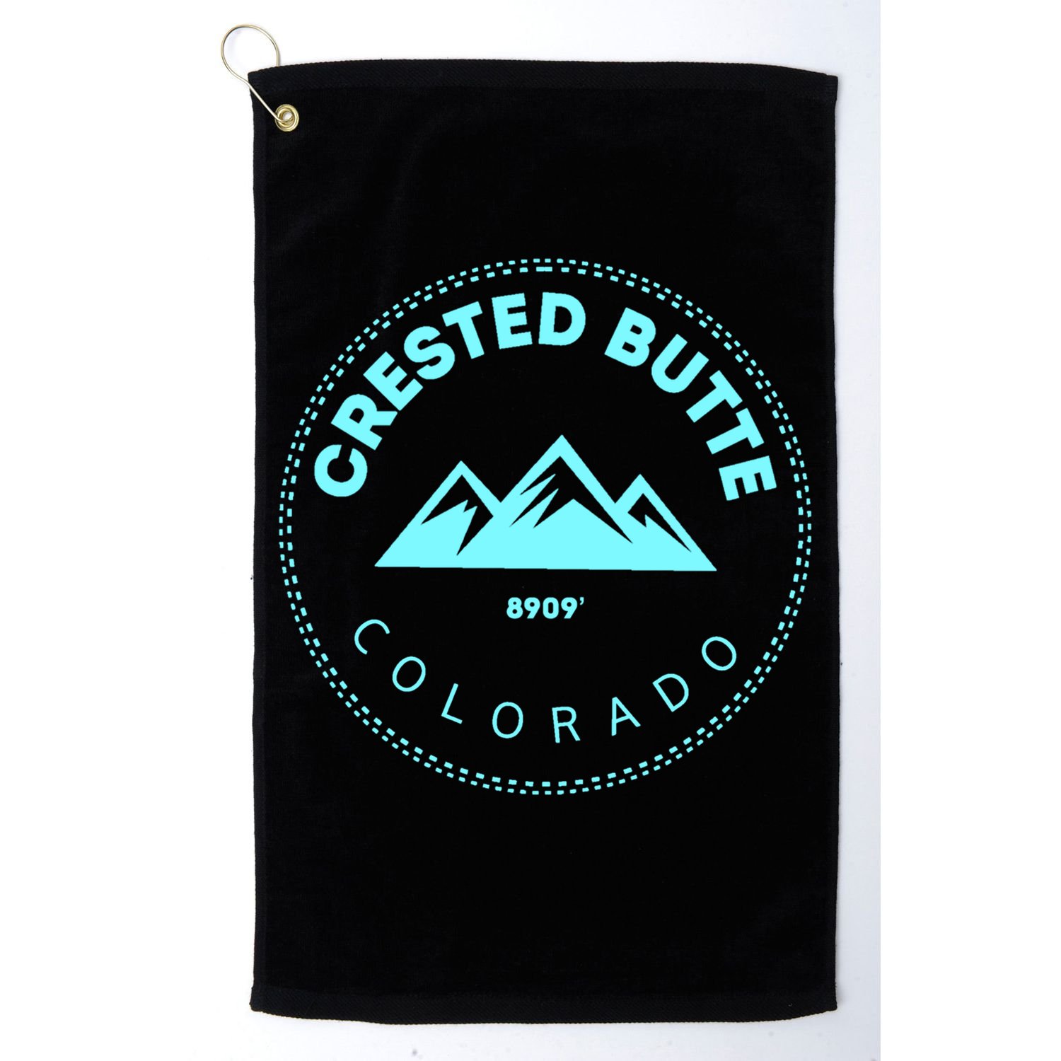 Crested Butte Colorado Mountain Town Elevated Co Skiing Gift Golf Towel
