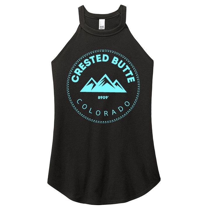 Crested Butte Colorado Mountain Town Elevated Co Skiing Gift Women's Perfect Tri Rocker Tank