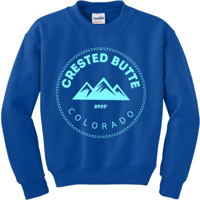 Crested Butte Colorado Mountain Town Elevated Co Skiing Gift Kids Sweatshirt