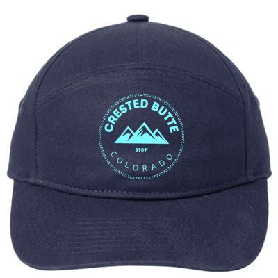 Crested Butte Colorado Mountain Town Elevated Co Skiing Gift 7-Panel Snapback Hat