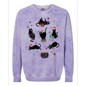 Christmas Black Cats Colorblast Crewneck Sweatshirt