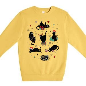 Christmas Black Cats Premium Crewneck Sweatshirt