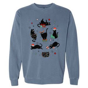 Christmas Black Cats Garment-Dyed Sweatshirt