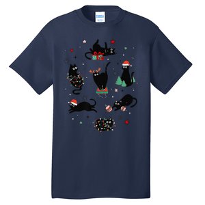 Christmas Black Cats Tall T-Shirt