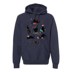 Christmas Black Cats Premium Hoodie