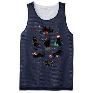 Christmas Black Cats Mesh Reversible Basketball Jersey Tank