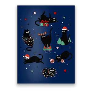 Christmas Black Cats Poster