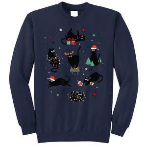 Christmas Black Cats Tall Sweatshirt