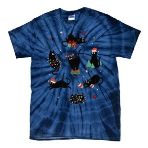 Christmas Black Cats Tie-Dye T-Shirt