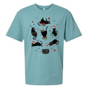 Christmas Black Cats Sueded Cloud Jersey T-Shirt