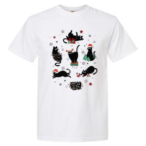 Christmas Black Cats Garment-Dyed Heavyweight T-Shirt