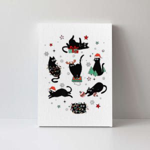 Christmas Black Cats Canvas