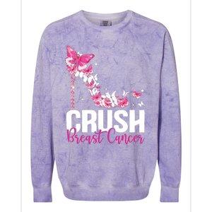 Crush Breast Cancer Awareness Bling Pink Ribbon Colorblast Crewneck Sweatshirt