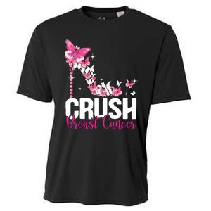 Crush Breast Cancer Awareness Bling Pink Ribbon Cooling Performance Crew T-Shirt